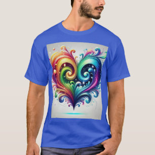 Rainbow Heart wervelende heldere kleuren T-shirt