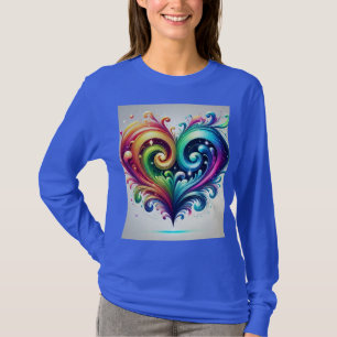 Rainbow Heart wervelende heldere kleuren T-shirt