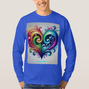 Rainbow Heart wervelende heldere kleuren T-shirt