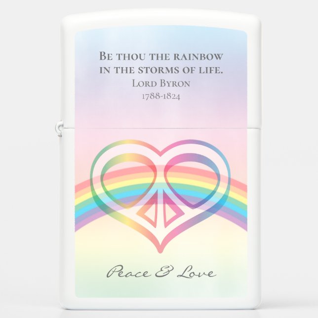 Rainbow Heart Zippo Lighter (Voorkant)