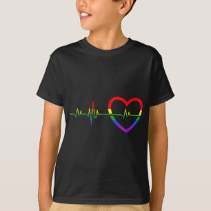 Rainbow Heartbeat LGBTQ T-shirt