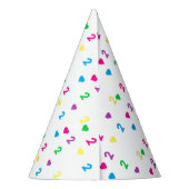 Rainbow Hearts 2e verjaardag Feesthoedjes (Achterkant)