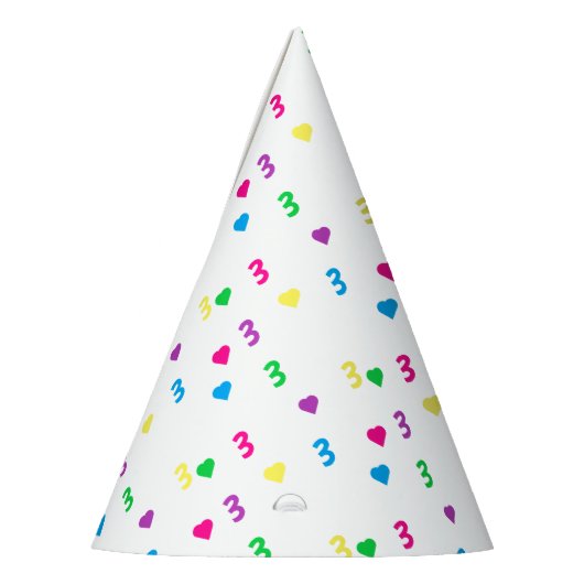 Rainbow Hearts 3e verjaardag Feesthoedjes (Links)