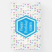 Rainbow Hearts 4e verjaardag Spandoek (Verticaal)