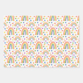 Rainbow Hearts and Flowers Pattern Inpakpapier Vel (Voorkant)