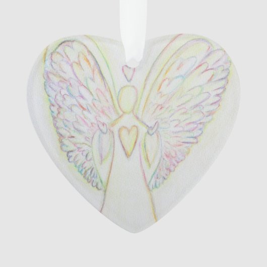 Rainbow Hearts Angel Art Gift Holiday Ornament (voorkant)