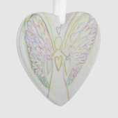 Rainbow Hearts Angel Art Gift Holiday Ornament (voorkant)