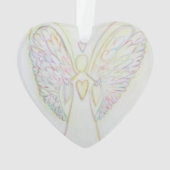 Rainbow Hearts Angel Art Gift Holiday Ornament (achterkant)