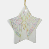Rainbow Hearts Angel Art Holiday Ornament (Rechts)