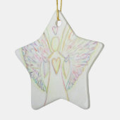 Rainbow Hearts Angel Art Holiday Ornament (Links)