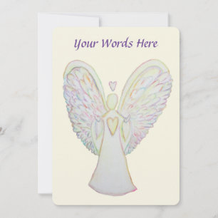 Rainbow Hearts Angel Art Invitations personnalisée