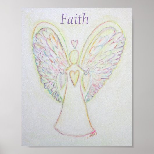 Rainbow Hearts Angel Faith Art Poster personnalisé (Devant)