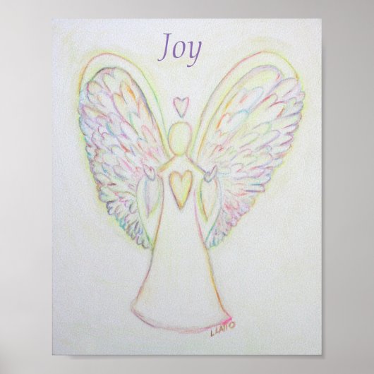 Rainbow Hearts Angel Joy Art Custom Poster (Devant)