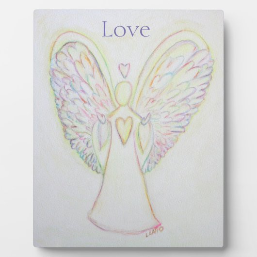 Rainbow Hearts Angel Love Art Custom Plaque (Devant)