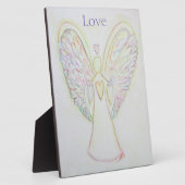 Rainbow Hearts Angel Love Art Custom Plaque (Côté)