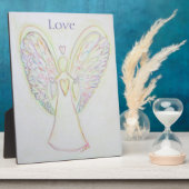 Rainbow Hearts Angel Love Art Custom Plaque (Côté)