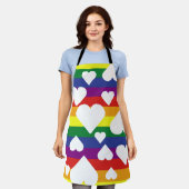 Rainbow Hearts Apron Schort (Gedragen)