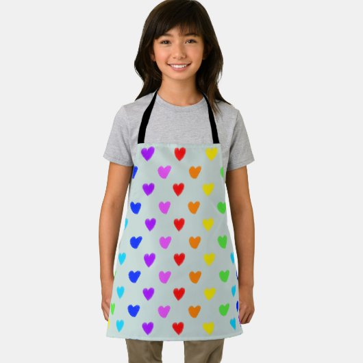 Rainbow Hearts Apron Schort (Insitu)