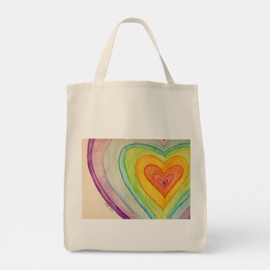 Rainbow Hearts Art Sac fourre-tout inspiré (Dos)