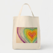Rainbow Hearts Art Sac fourre-tout inspiré (Devant)