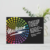 RAINBOW HEARTS Bat Mitswa Uitnodiging (Staand voorkant)