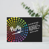 RAINBOW HEARTS Bat Mitzvah Party Kaart (Staand voorkant)