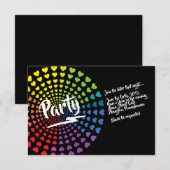 RAINBOW HEARTS Bat Mitzvah Party Kaart (Voorkant / Achterkant)
