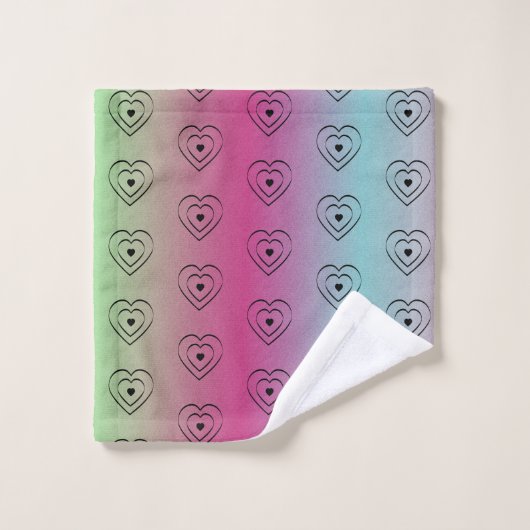 Rainbow Hearts Black Pride Heart Bad Handdoek (Wasdoekje)