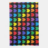 Rainbow Hearts Black Theedoek (Verticaal)