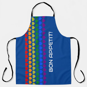 Rainbow Hearts - Bon Appetit - Cook's Apron Schort