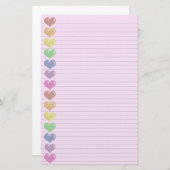 Rainbow Hearts Border optionele briefpapier (Voorkant / Achterkant)