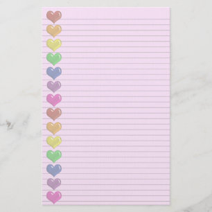 Rainbow Hearts Border optionele briefpapier