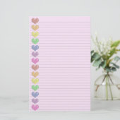 Rainbow Hearts Border optionele briefpapier (Staand voorkant)