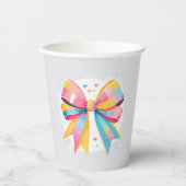 Rainbow Hearts Bow Baby shower Papieren Bekers (Voorkant)