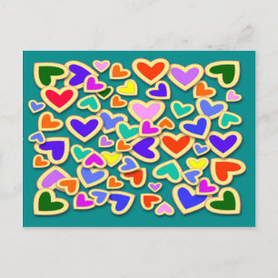 RAINBOW HEARTS BRIEFKAART