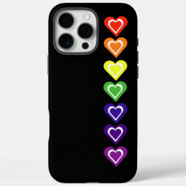 Rainbow hearts iPhone 16 pro max hoesje