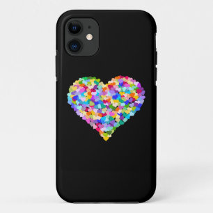 Rainbow Hearts Confetti iPhone 11 Hoesje