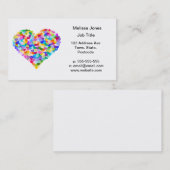 Rainbow Hearts Confetti Visitekaartje (Voorkant / Achterkant)