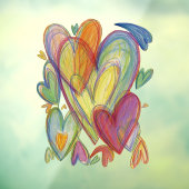 Rainbow Hearts Decoration Window Cling Raamsticker (Vel 3)