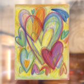 Rainbow Hearts Decoration Window Clings Raamsticker (Vel 2)