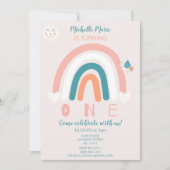 Rainbow Hearts Eerste Uitnodiging Verjaardag (Voorkant)