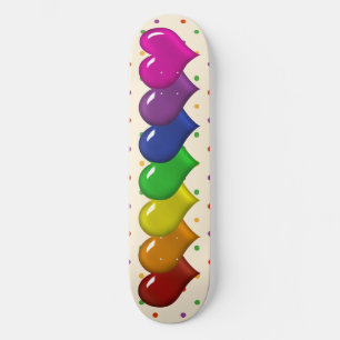 Rainbow Hearts en Polka Dots Meisjes Skatedeck Skateboard