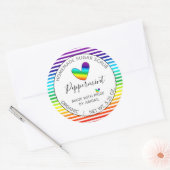 Rainbow Hearts en Stripes Sugar Scrub Ronde Sticker (Envelop)