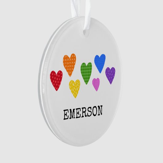 Rainbow Hearts Enfants NOM DATE Amour Art Amusant (devant)