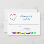Rainbow Hearts Faire-part de mariage RSVP (Devant)