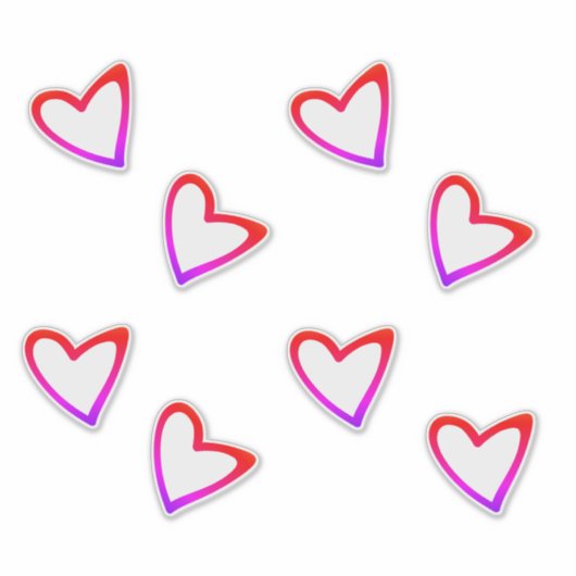 Rainbow Hearts Floating Name Script Autosticker Sticker (Voorkant)