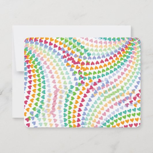 Rainbow Hearts Fun Sprinkles Whimsical Baby shower Bedankkaart (Achterkant)