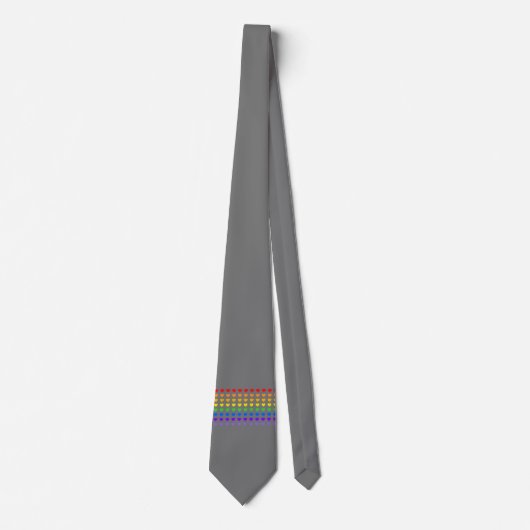Rainbow Hearts Grijs Stropdas (Voorkant)