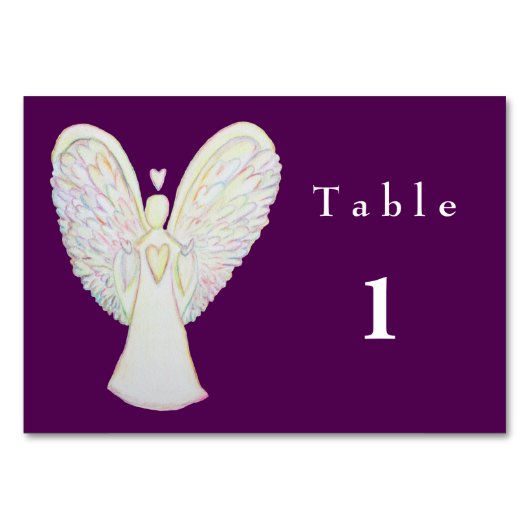 Rainbow Hearts Guardian Angel Carte de table perso (Devant)