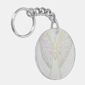 Rainbow Hearts Guardian Angel Custom Sleutelhanger (Voorkant Links)